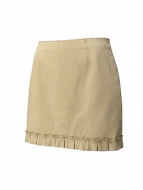 #189, Harold’s Vintage Classic Pleated Hem Khaki Mini Skirt, size 12